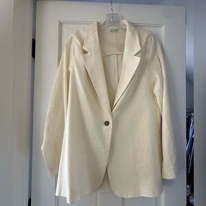 Calvin Klein Cream Single-Button Blazer